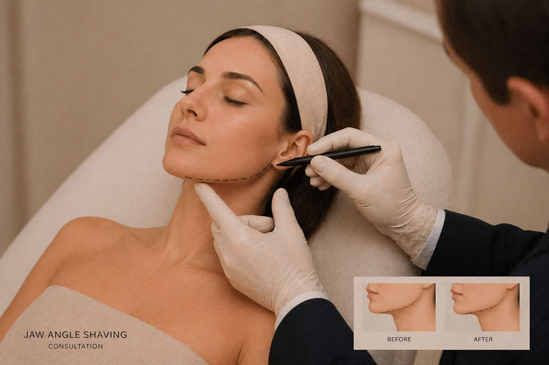 Jaw angle shaving consultation
