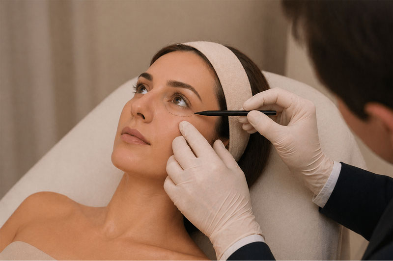 Lower blepharoplasty consultation