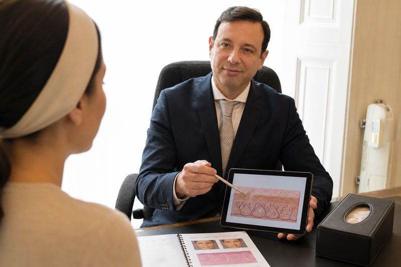Regenerative treatment consultation discussing microfat nanofat PRP and exosomes