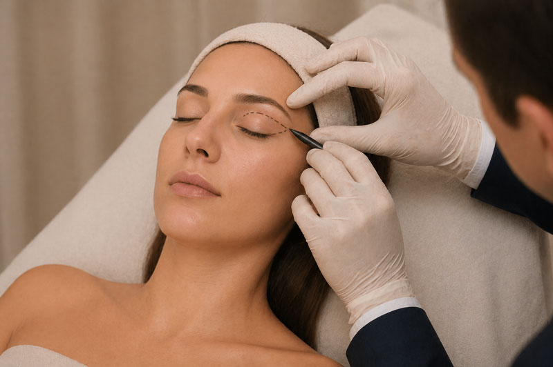 Upper blepharoplasty consultation